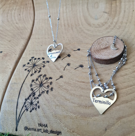 GIROCOLLO Ciondolo Cuore Montagna – “Appassionata di Vita”