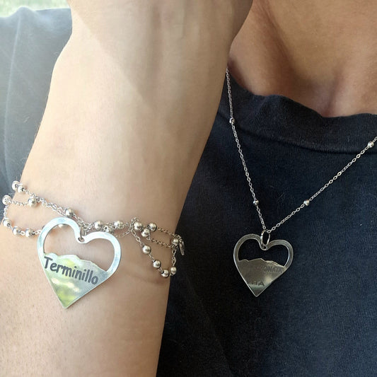 BRACCIALE Ciondolo Cuore Montagna – Incisione Personalizzata